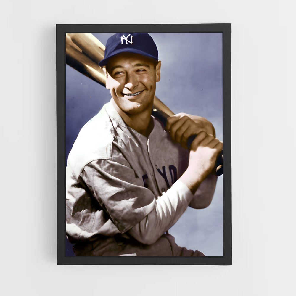 Poster Le Frappeur Sourire – affiche Baseball (vue 2)